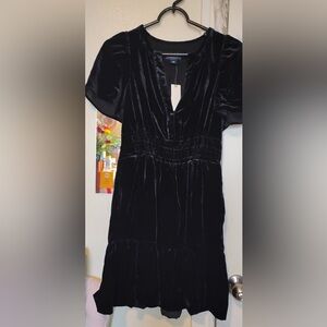 Anthropologie Midnight Velvet Long Sleeve Dress